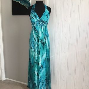COPY - Bisou Bisou maxi blue dress halter top siz…